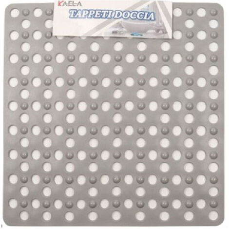 TRADE SHOP - Tappeto Tappetino Doccia Antiscivolo Quadrato 50x54cm Vasca Bagno 54049 Grigio -
