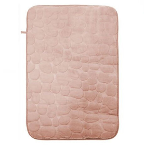 Trade Shop - Tappeto Tappetino In Tessuto Effetto Sassi Per Arredo Bagno 45 X 70cm 79928 Rosa -