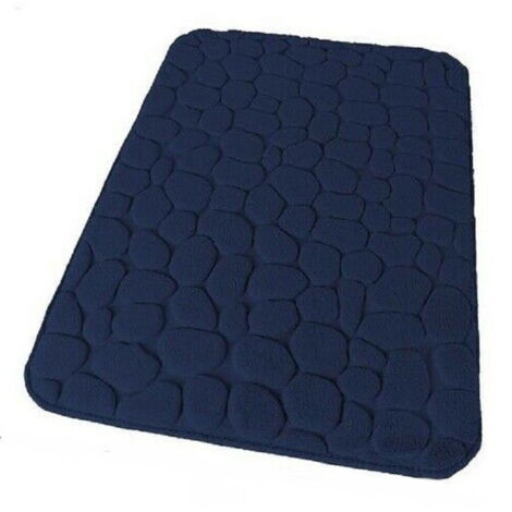 TRADE SHOP - Tappeto Tappetino Per Bagno Arredo 45 X 75 Cm Effetto Sassi Blu In Tessuto 69894 -