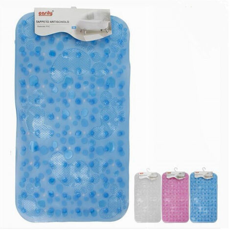 TRADE SHOP - Tappeto Tappetino Pvc Antiscivolo Vasca Bagno Doccia 66x37cm 59629 Sassi Impronte -