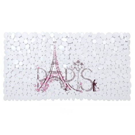 TRADE SHOP - Tappeto Tappetino Pvc Scritta Paris Antiscivolo Vasca Bagno Doccia 67x36cm 87045 -