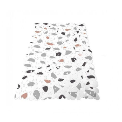 TRADE SHOP - Tappeto Vasca Bagno Doccia 38x69cm Antiscivolo Bianco Multicolor Graniglia 69838 -