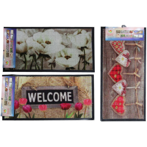 Trade Shop - Tappeto Zerbino In Pvc Stampa Digitale Animali Cuori Fuoriporta 40x70cm -