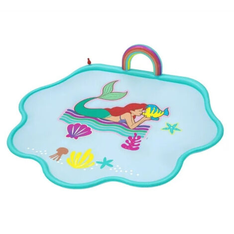 Trade Shop - Tappettino Spruzzi Acqua Sirenetta Splash Pad 163x145cm Per Bambini Estate 9101e -