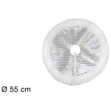 Trade Shop - TAPPEUM SOTTOALBERO NATA GONNA COPERTURA 55CM SILVER POIS MIT BIANCA PELLIC -