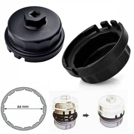 Trade Shop - Tappo Chiave A Tazza Per Rimozione Filtro Olio Versione 14 Flap Cap2 3/8" 64mm -