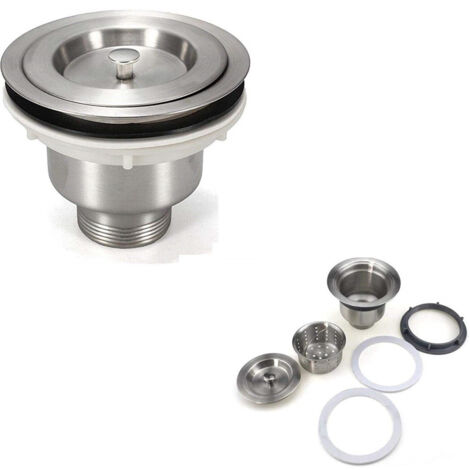 TRADE SHOP - Tappo Piletta Di Scarico Per Lavello Universale  10076 Copertura Acciaio Inox -