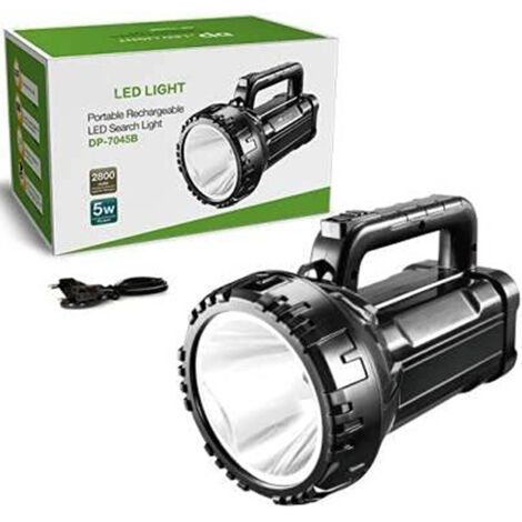 Trade Shop - TASCHENLAMPE TRAGBARE SCHEINWERFER LED 5W BATTERIE NOTLICHT DOPPELGRIFF -