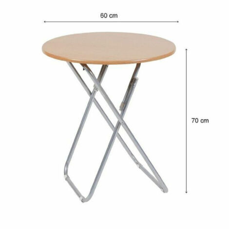 Trade Shop - TAVOLO TAVOLINO PIEGHEVO IN LEGNO ROTONDO METALSTRUKTUR 60 X 70 CM 117940 -
