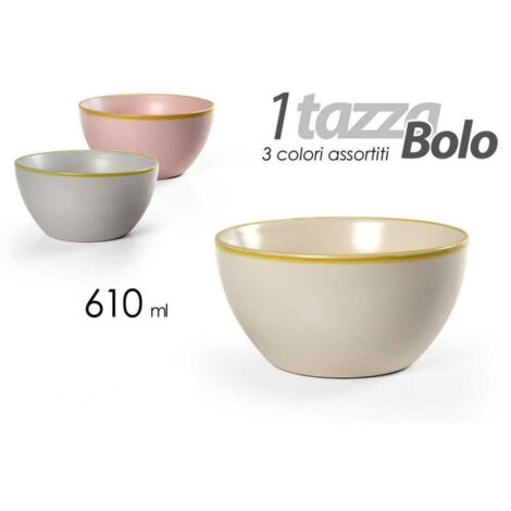 Trade Shop - Taza De Cerámica Decorada 14x7 Cm 610 Ml 3 Colores Surtidos 817342 -