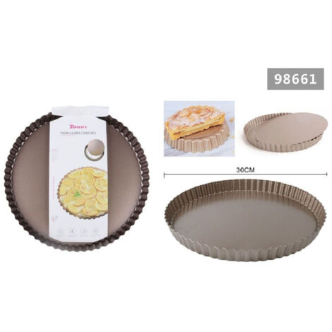 TRADE SHOP - Teglia Da Forno Per Crostate Torte Dolci Stampo Con Base Removibile 30 Cm 98661 -