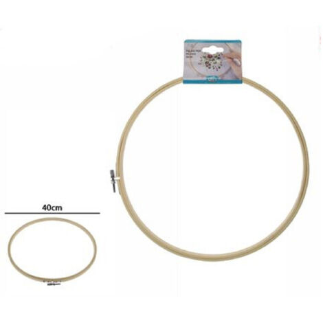 TRADE SHOP - Telaio Per Ricamo In Legno Tondo Con Fibbia Metallo Accessori Cucito 40cm 53553a -