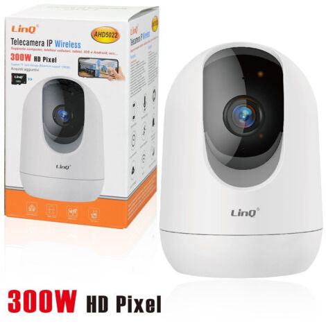 TRADE SHOP - Telecamera Ip Wireless 300w Hd Pixel Supporta Pc Cellulari Ios Android Ahd5022 -