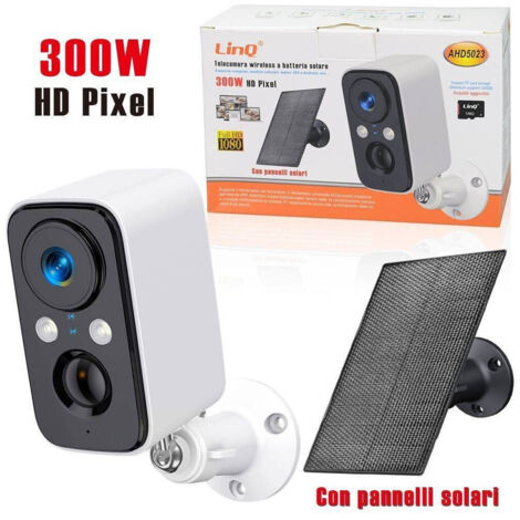 Trade Shop - Telecamera Wireless Ricaricabile Solare 300w Hd Pixels Ahd5023 Sicurezza Esterno -