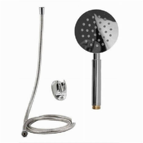 Trade Shop - Teleducha Kit De Ducha Mural Rociador Redondo Con Soporte De 1,8 M 69338 -