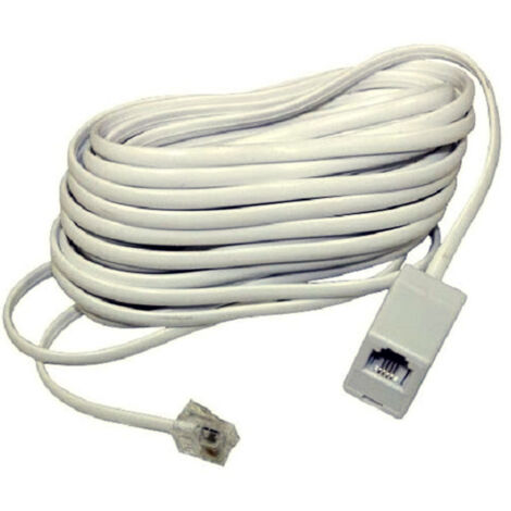 Trade Shop - Teléfono De Cable De Extensión 5mt Teléfono Alambre Rj11 6p4c Módem Femenino Masculino Adsl -