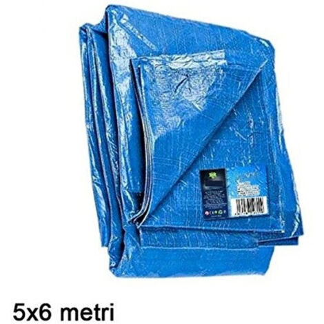 TRADE SHOP - Telo Copri Auto Moto Copritutto 5x6mt In Polietilene Colore Blu Impermeabile -