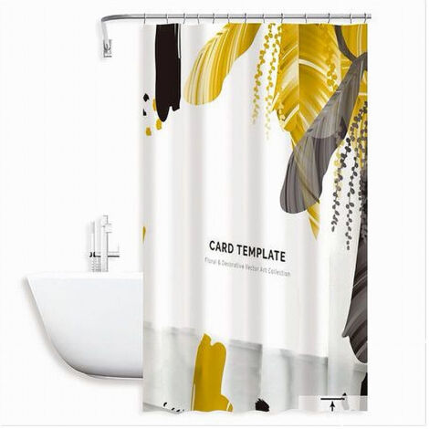 TRADE SHOP - Tenda Doccia Antimuffa Card Template Impermeabile 180 X 180cm Anelli Bagno 79215 -