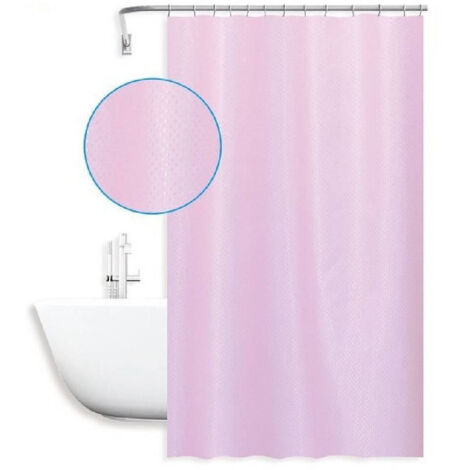 TRADE SHOP - Tenda Doccia Antimuffa Impermeabil 180x200cm Con Anelli Rosa Texture Rombi 59823 -