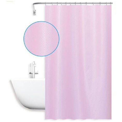 Trade Shop - TENDA DOCCIA ANTIMUFFA IMPERMEABIL 240X180CM CON ANELLI ROSA TEXTURE ROMBI 59824 -
