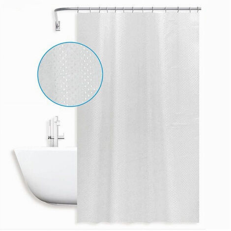 TRADE SHOP - Tenda Doccia Antimuffa Impermeabile 180x200 Cm Anelli Grigia Texture Rombi 59821 -