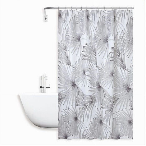 Trade Shop - Tenda Doccia Antimuffa Impermeabile 180x200cm Con 12 Anelli Bagno Tropicale 87076 -