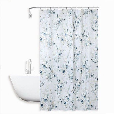 TRADE SHOP - Tenda Doccia Antimuffa Impermeabile 180x200cm Con Anelli Bagno Fiori Foglie 87062 -