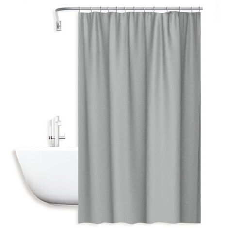TRADE SHOP - Tenda Doccia Antimuffa Impermeabile 180x200cm Con Anelli Bagno Grigio Chiaro 69850 -