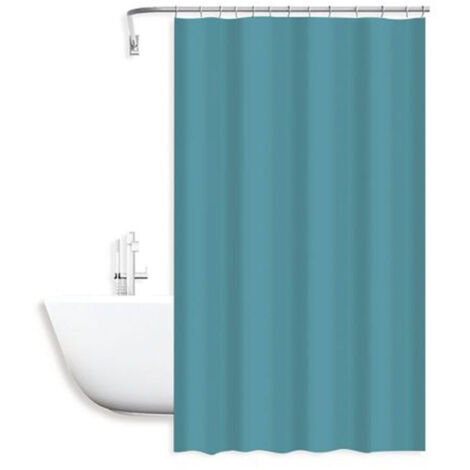 TRADE SHOP - Tenda Doccia Antimuffa Impermeabile 180x200cm Ganci Anelli Bagno Celeste 79716 -