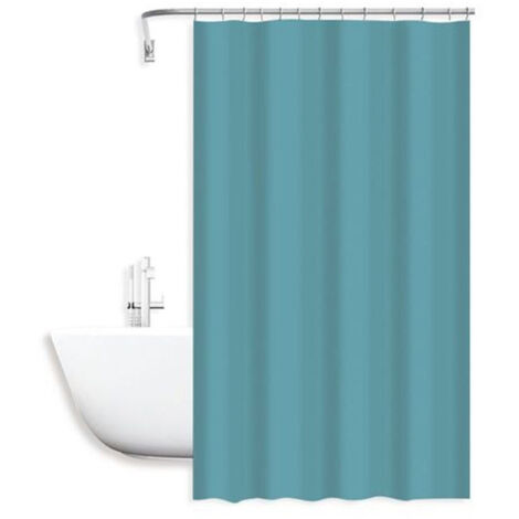TRADE SHOP - Tenda Doccia Antimuffa Impermeabile 240 X 200cm Ganci Anelli Bagno Celeste 79717 -