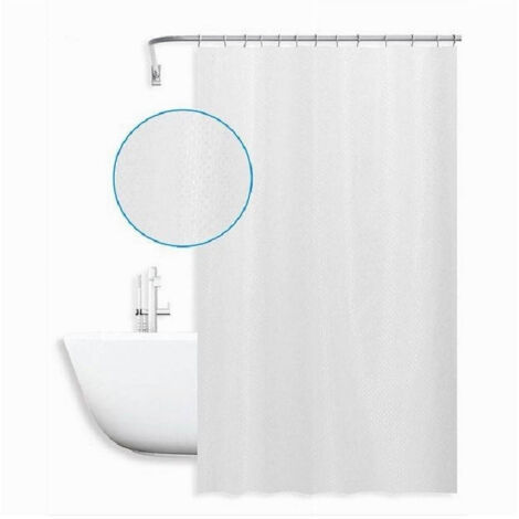 TRADE SHOP - Tenda Doccia Antimuffa Impermeabile 240x180 Cm Anelli Bianca Texture Rombi 59816 -