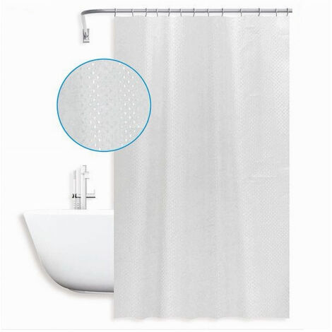 Trade Shop - Tenda Doccia Antimuffa Impermeabile 240x180 Cm Anelli Grigia Texture Rombi 59822 -