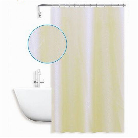 Trade Shop - Tenda Doccia Antimuffa Impermeabile 240x180cm Bianca Gialla Texture Rombi 59818 -