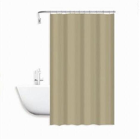 Trade Shop - Tenda Doccia Antimuffa Impermeabile Poliestere 180x200cm Ganci Bagno Beige 79859 -