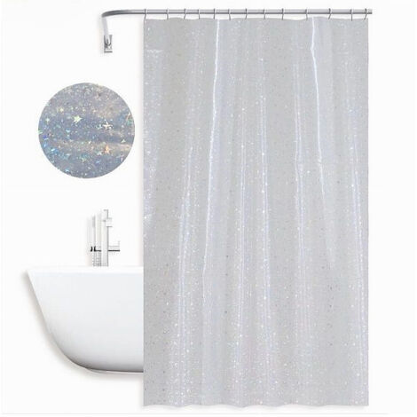 TRADE SHOP - Tenda Doccia Vasca Da Bagno Effetto Cielo Stellato Con 12 Ganci 180x180 Cm 87185 -