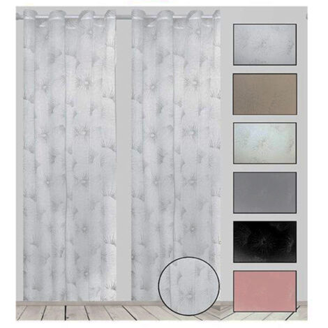 TRADE SHOP - Tenda Karan Pannello Singolo 8 Borchie Porta Finestra Cucina Bastone 140x280 Cm -
