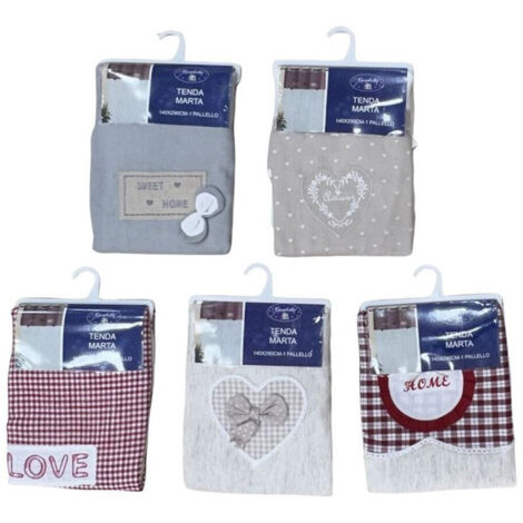 Trade Shop - Tenda Marta Pannello Singolo Porta Finestra Cucina Bastone Vari Colori 140x290cm -