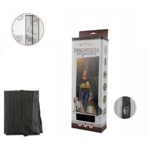 TRADE SHOP - Tenda Zanzariera Porte Balconi Insetti Zanzare Magnetica Nera Da 90 X 210 Cm 616220 -