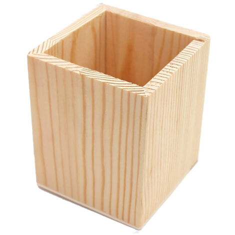 Trade Shop - Tenedor De Pluma De Madera Rectangular Rf64887 Organizador 10x8cm Penne Lápices Contenedor -