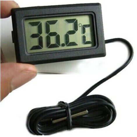 Trade Shop - Termómetro Digital Con Pantalla Lcd Y Sonda Mide La Temperatura Interior Y Exterior -