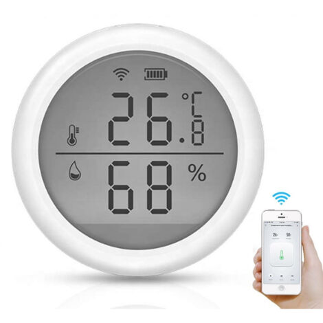 Trade Shop - Termómetro Smart Wifi Sensor De Temperatura Humedad App Ifttt Smart Life Alexa Google -
