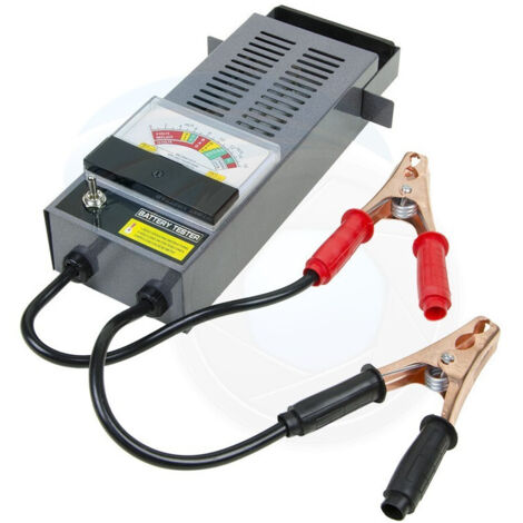 TRADE SHOP - Tester Portatile Per Controllo Batteria Auto Moto Da 100 Amp A 6v E 12v Con Cavi -