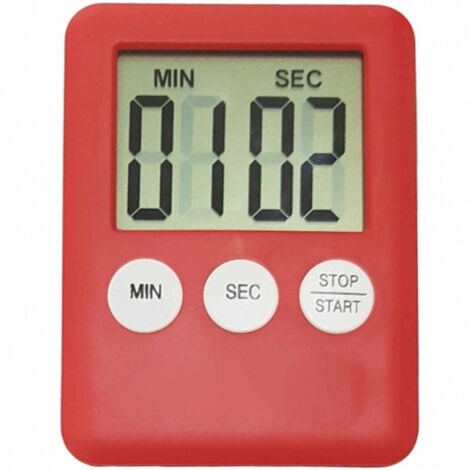 TRADE SHOP - Timer Digitale 716 Da Cucina Small Compatto Lcd Allarme Sonoro Con Magnete Frigo -