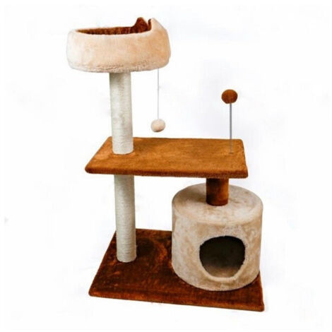 TRADE SHOP - Tiragraffi Ad H Per Gatti 56 X 41 X H.87cm Resistente Stabile Tessuto In Peluche -