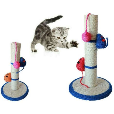 TRADE SHOP - Tiragraffi Gioco Corda Colonna Pallina Artigli Gatto Tira Graffi 42x24cm. Mod B -