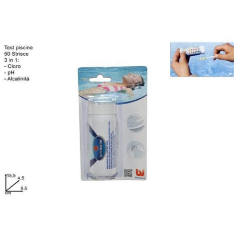 Trade Shop - Tiras De Prueba De Agua Piscinas Spa 3 En 1 50 Uds 3 Funciones Cloro Ph Y Alcalinidad 58142 -