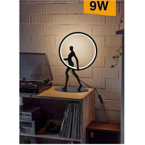 Trade Shop - Tischlampe, 9 W, LED, menschlicher Körper, Skulptur, Licht, 3000 K, 4000 K, 6500 K, D02-N -
