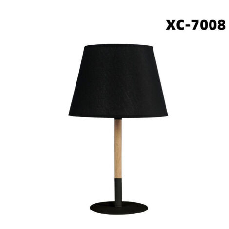 Trade Shop - Tischlampe Abat Jour mit schwarzem Stofflampenschirm E27 Lampenfassung XC-7008 -