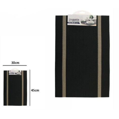 Trade Shop - Tischset Tischsets Frühstück Küche Tisch 30x45cm 72286 schwarz -