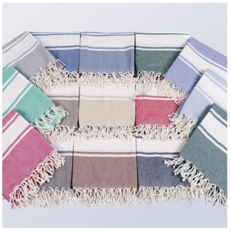 Trade Shop - Toalla De Gimnasio Multiusos Funda De Cama De Mar Con Flecos 90x170cm -